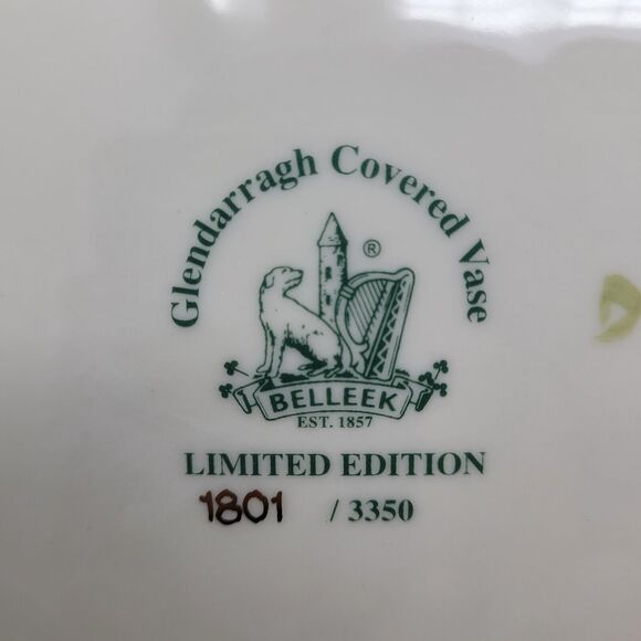 Vtg Belleek Glendarragh Vase Covered Floral Easter Limited Edition #1801 of 3350 - Picture 9 of 11